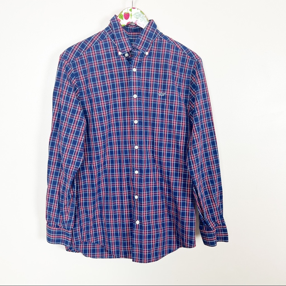 Vineyard Vines Slim Fit Whale Mens Shirt Button Up Long Sleeve Cotton Size M